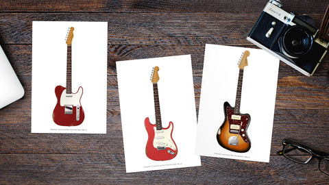 Fender Iconic Relic Guitar Postcard (set of 3)