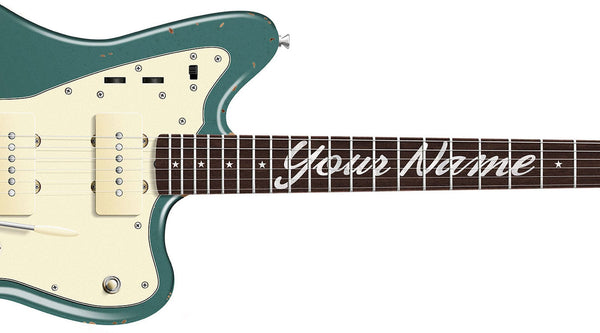 Fender Jazzmaster Guitar Poster Relic Lake Placid Blue. Personalized Gifts, Wall Decor, Guitar Print, Guitar Art