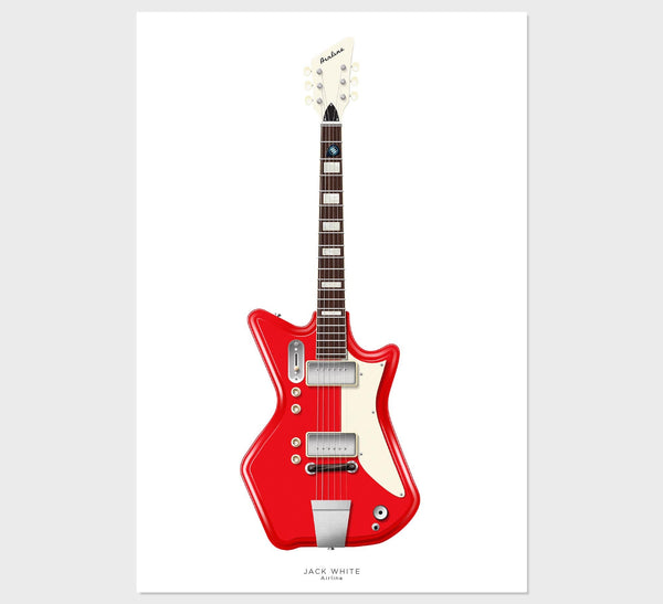 Jack White's Airline Guitar Poster, Wall Decor, Guitar Print, Guitar Art