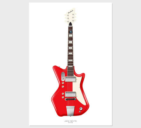 Jack White's Airline Guitar Poster, Wall Decor, Guitar Print, Guitar Art