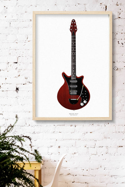 Brian May's Red Special Guitar Poster, Wall Decor, Guitar Print, Guitar Art