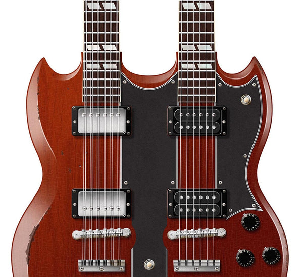 Jimmy Page's Gibson EDS1275 Doubleneck Guitar Poster, Wall Decor, Guitar Print, Guitar Art