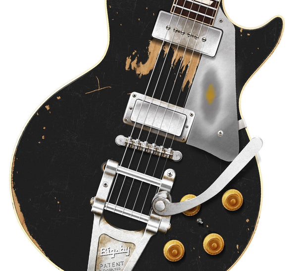 Neil Young's Gibson Les Paul “Old Black” Rockin' in the Free World Typography Guitar Poster, Wall Decor, Guitar Print, Guitar Art