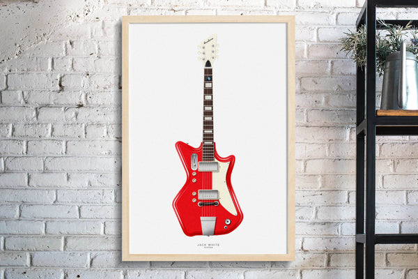 Jack White's Airline Guitar Poster, Wall Decor, Guitar Print, Guitar Art