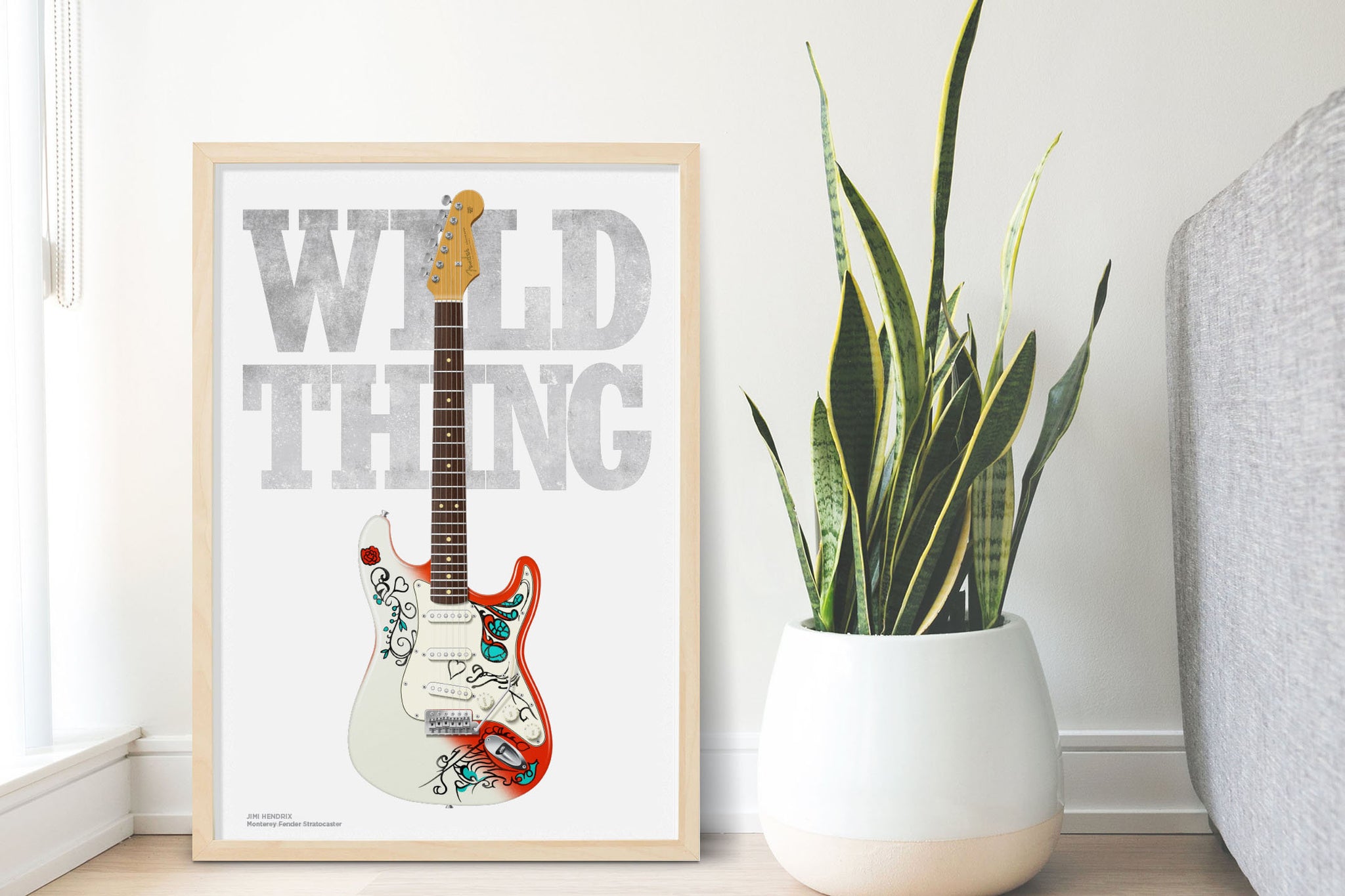 Jimi Hendrix's Monterey Fender Stratocaster Wild Thing Typography