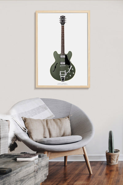 Chris Cornell's Gibson ES335 Signature Guitar Poster, Wall Decor, Guitar Print, Guitar Art