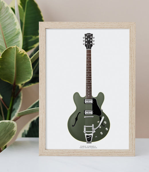 Chris Cornell's Gibson ES335 Signature Guitar Poster, Wall Decor, Guitar Print, Guitar Art