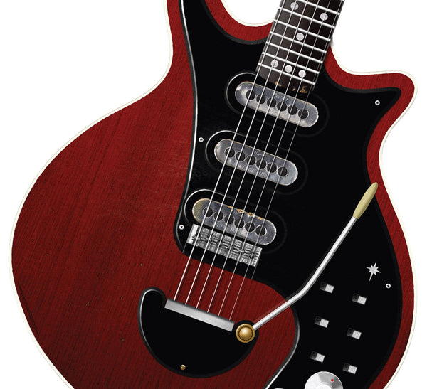 Brian May's Red Special We Will Rock You Typography Guitar Poster, Wall Decor, Guitar Print, Guitar Art