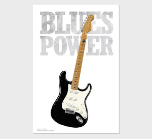 Eric Clapton's Fender Stratocaster " Blackie" Blues Power Typography Guitar Poster, Wall Decor, Guitar Print, Guitar Art