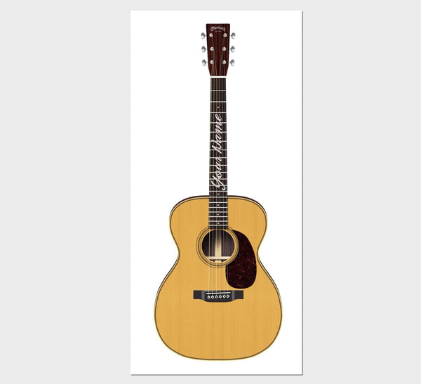 Martin OM28 Herringbone Guitar Poster Art Print. Personalized Gifts, Wall Decor, Guitar Print, Guitar Art