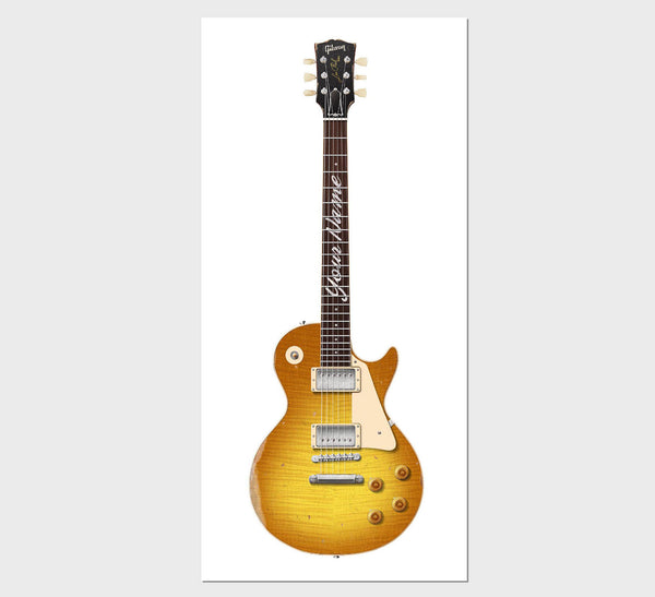 Gibson Les Paul Relic Guitar Poster Unburst. Personalized Gifts, Wall Decor, Guitar Print, Guitar Art