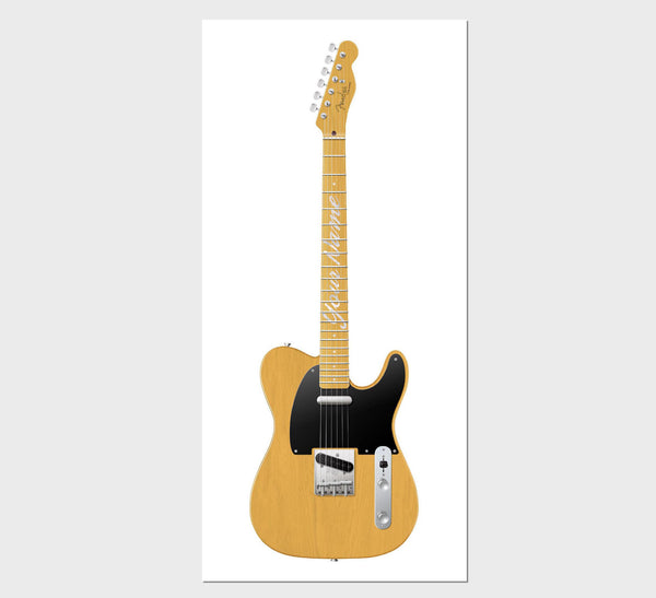 Fender Telecaster Guitar Poster Blonde. Personalized Gifts, Wall Decor, Guitar Print, Guitar Art