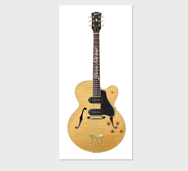 Gibson ES350T Natural Guitar Poster Art Print. Personalized Gifts,  Wall Decor, Guitar Print, Guitar Art
