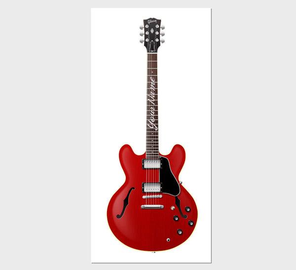 Gibson ES335 Guitar Poster Cherry Red. Personalized Gifts, Wall Decor, Guitar Print, Guitar Art