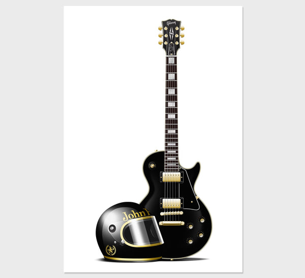 Gibson Les Paul Custom John Player Special Guitar Poster, Wall Decor, Guitar Print, Guitar Art