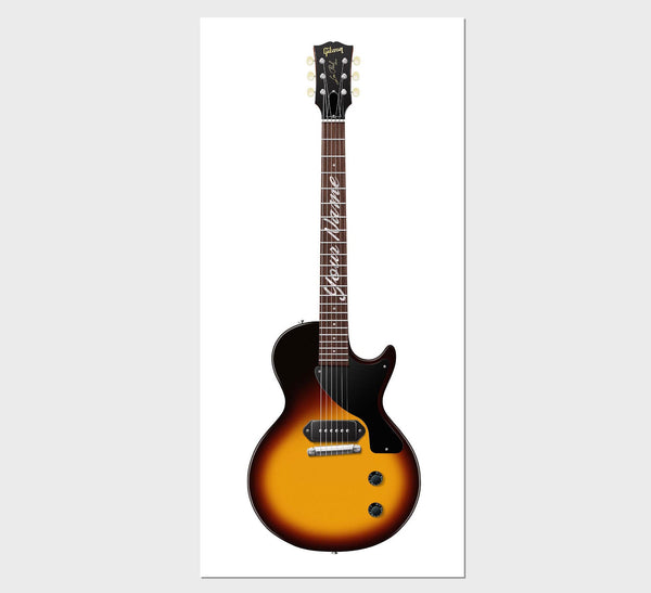 Gibson Les Paul Junior Tobacco Burst Guitar Poster. Personalized Gifts, Wall Decor, Guitar Print, Guitar Art