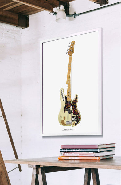 Paul Simonon's Smashed Fender Precision Bass Guitar Poster Art Print, Wall Decor, Guitar Print, Guitar Art