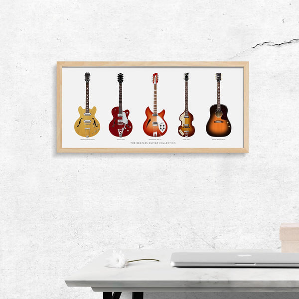 The Beatles Guitar Collection Poster, Wall Decor, Guitar Print, Guitar Art
