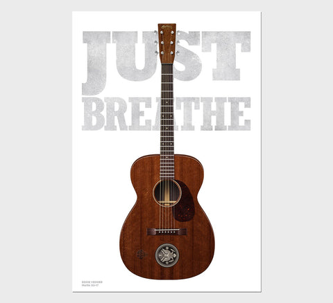 Eddie Vedder's Martin 00-17 Just Breathe Guitar Poster, Wall Decor, Guitar Print, Guitar Art