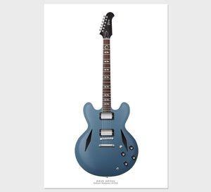 Dave Grohl's Gibson Memphis ES335 Guitar Poster, Guitar Print, Wall Decor, Guitar Art
