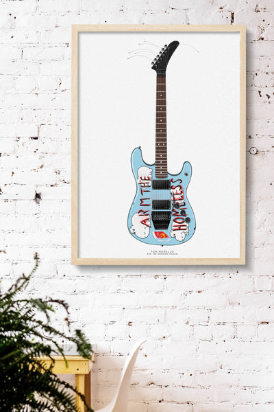 Tom Morello's Arm the Homeless Custom Guitar Poster, Wall Decor, Guitar Print, Guitar Art