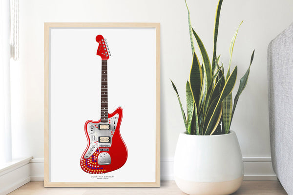 Courtney Barnett's Fender Jaguar Guitar Poster, Wall Decor, Guitar Print, Guitar Art