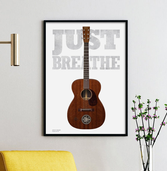 Eddie Vedder's Martin 00-17 Just Breathe Guitar Poster, Wall Decor, Guitar Print, Guitar Art