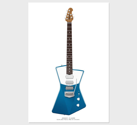 Annie Clark's Music Man St. Vincent Guitar Poster, Wall Decor, Guitar Print, Guitar Art