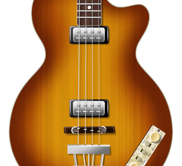 Tina Weymouth's Hofner 500/2 Club Bass Psycho Killer Typography Guitar Poster, Wall Decor, Guitar Print, Guitar Art