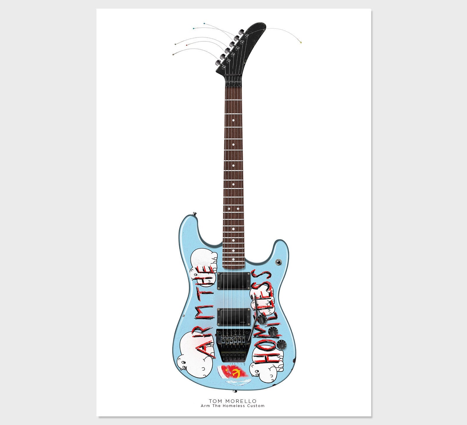 Tom Morello's Arm the Homeless Custom Guitar Poster, Wall Decor, Guitar Print, Guitar Art