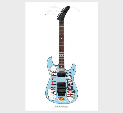 Tom Morello's Arm the Homeless Custom Guitar Poster, Wall Decor, Guitar Print, Guitar Art