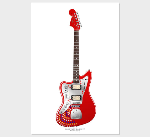 Courtney Barnett's Fender Jaguar Guitar Poster, Wall Decor, Guitar Print, Guitar Art