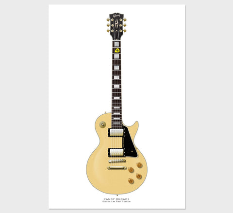 Randy Rhoads's Gibson Les Paul Custom Guitar Poster, Guitar Print, Guitar Art, Wall Decor