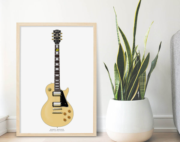 Randy Rhoads's Gibson Les Paul Custom Guitar Poster, Guitar Print, Guitar Art, Wall Decor