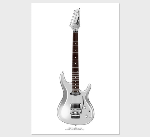 Joe Satriani's Ibanez JS1CR Chrome Boy Guitar Poster, Guitar Print, Guitar Art, Wall Decor