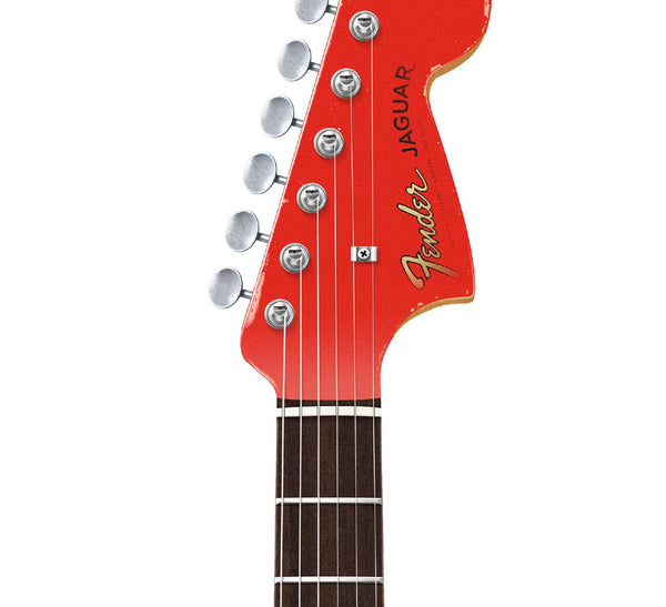Fender Jaguar Guitar Poster Relic Fiesta Red. Personalized Gifts, Wall Decor, Guitar Print, Guitar Art