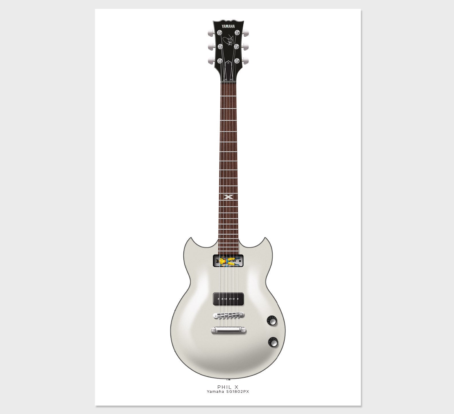 Phil X's Yamaha SG1802PX Guitar Poster, Guitar Print, Guitar Art, Wall Decor