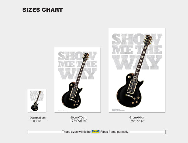 Peter Frampton's Gibson Les Paul Custom Phenix Show Me The Way Guitar Poster, Wall Decor, Guitar Print, Guitar Art