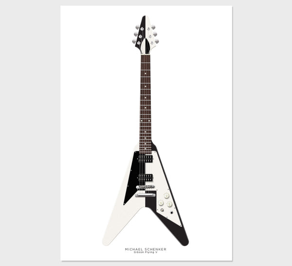 Michael Schenker's Gibson Flying V Guitar Poster, Guitar Print, Guitar Art, Wall Decor