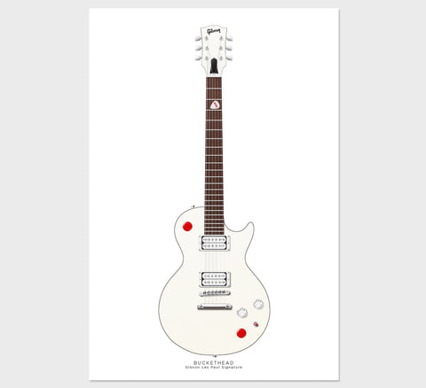 Buckethead's Gibson Les Paul Signature Guitar Poster, Guitar Print, Guitar Art, Wall Decor