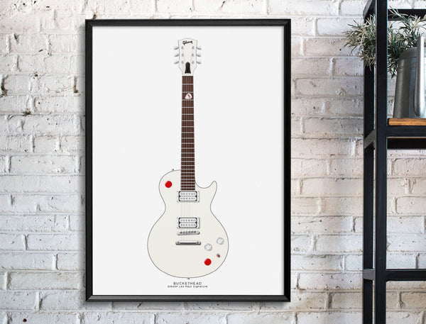 Buckethead's Gibson Les Paul Signature Guitar Poster, Guitar Print, Guitar Art, Wall Decor