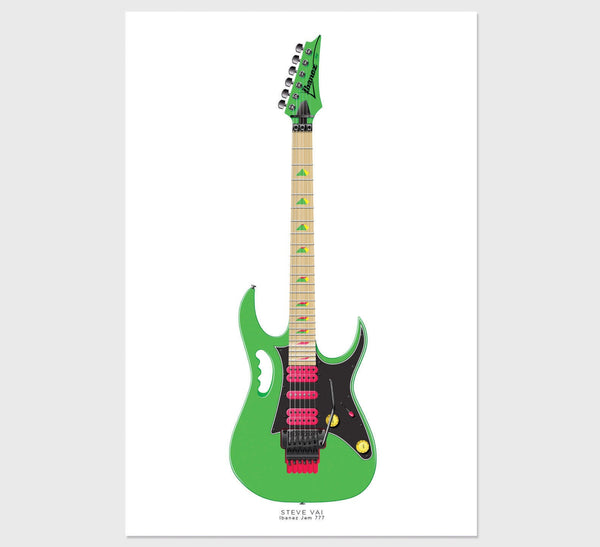 Steve Vai's Ibanez Jem 777 Guitar Poster, Guitar Print, Guitar Art, Wall Decor