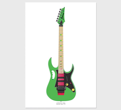 Steve Vai's Ibanez Jem 777 Guitar Poster, Guitar Print, Guitar Art, Wall Decor