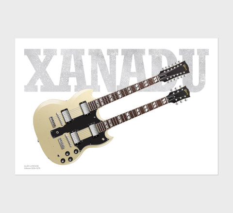 Alex Lifeson's Gibson EDS-1275 Guitar Poster, Wall Decor, Guitar Print, Guitar Art